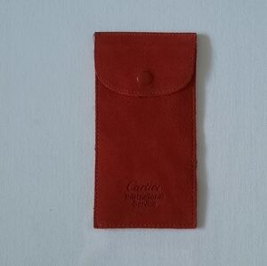 Cartier red suede pouch